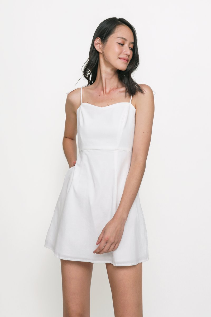 Klara Mini Dress (White) | The Tinsel Rack