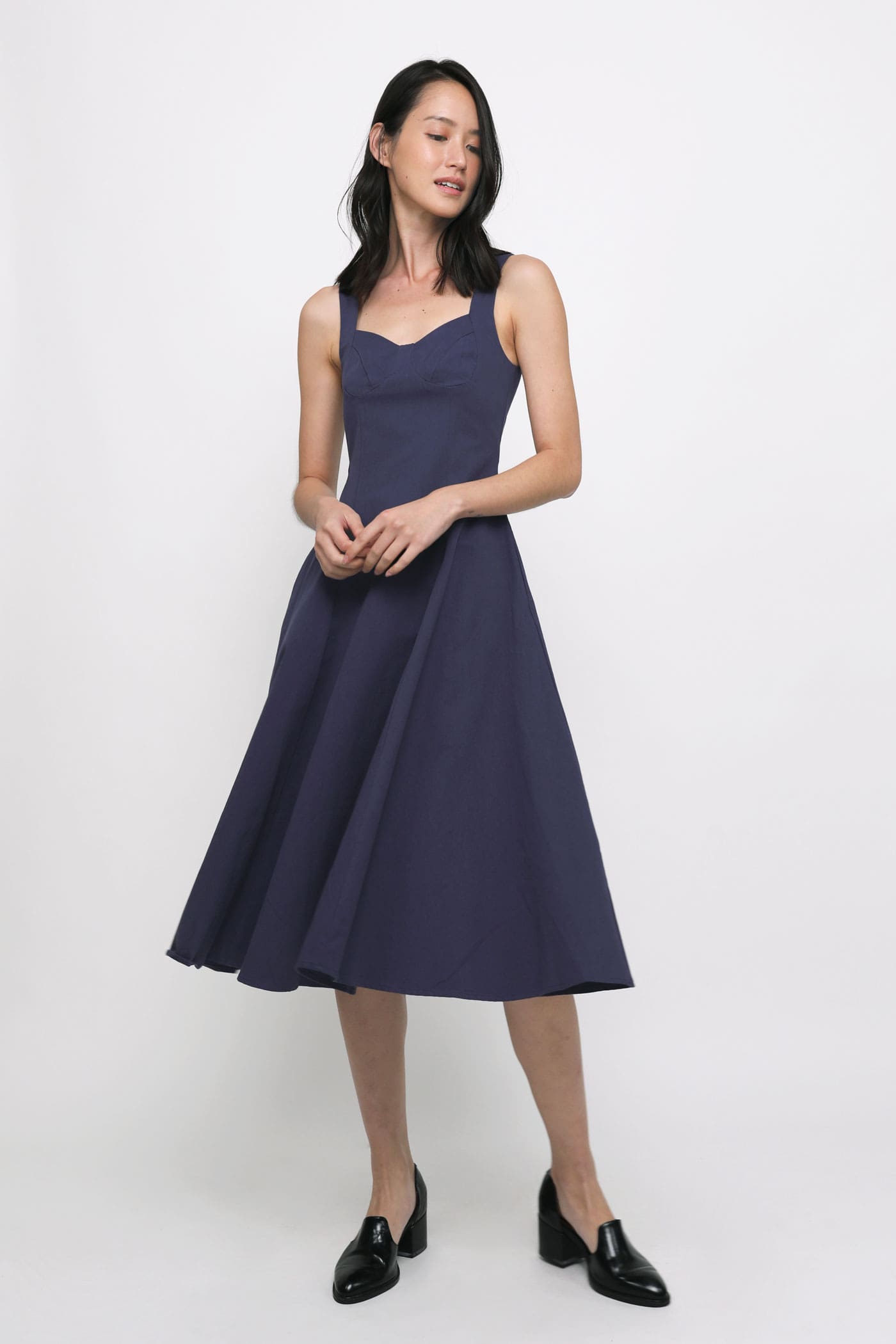 midi navy dress