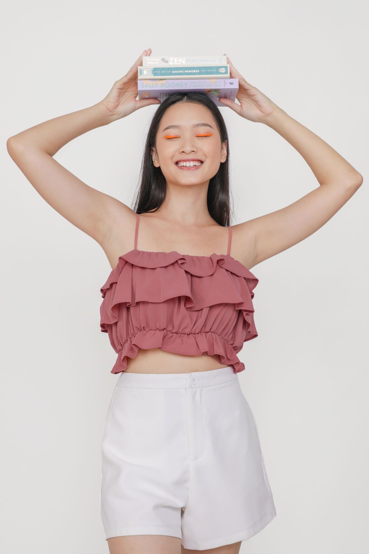 Polly Tiered Spag Top (Rose Pink)