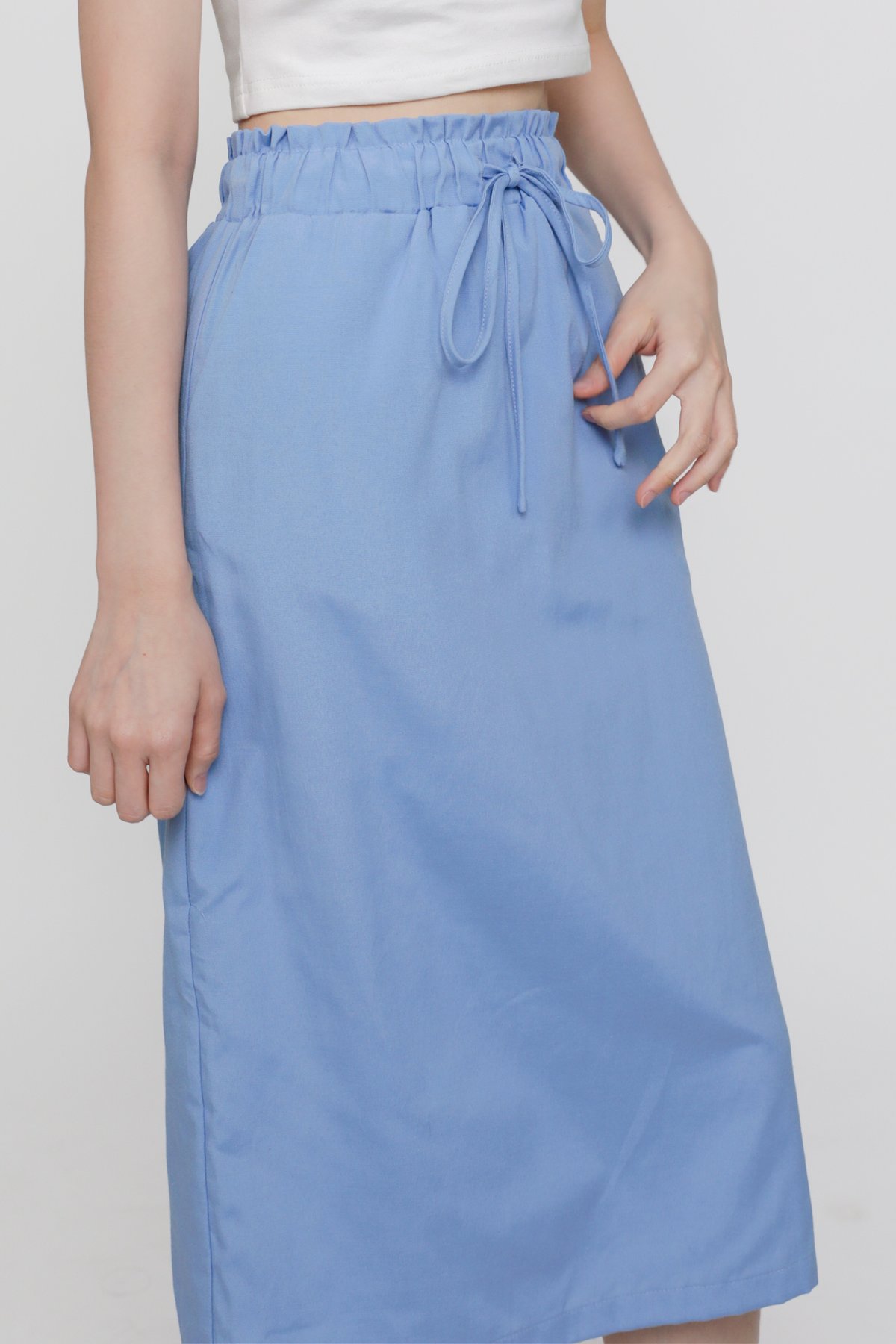 Lucille Paperbag Ruched Skirt (Blue)