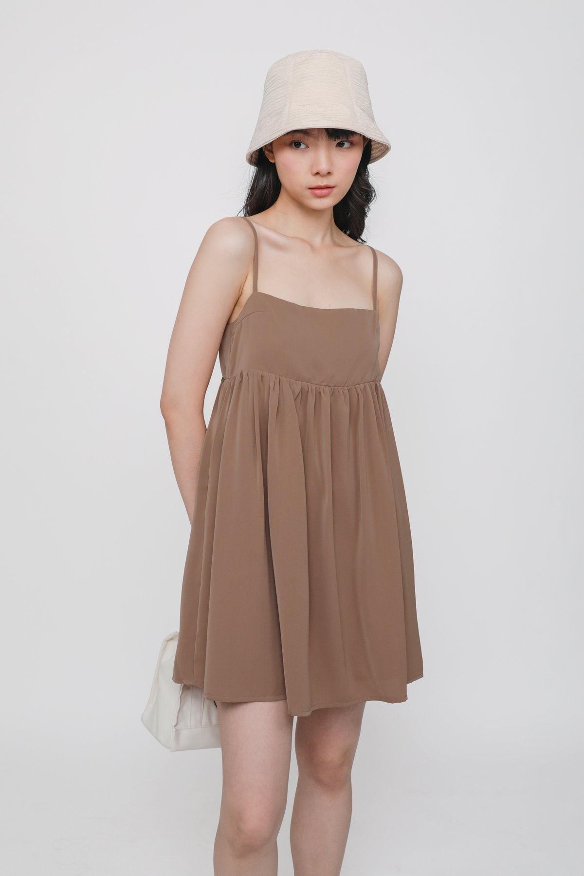 Odella Babydoll Dress (Brown)