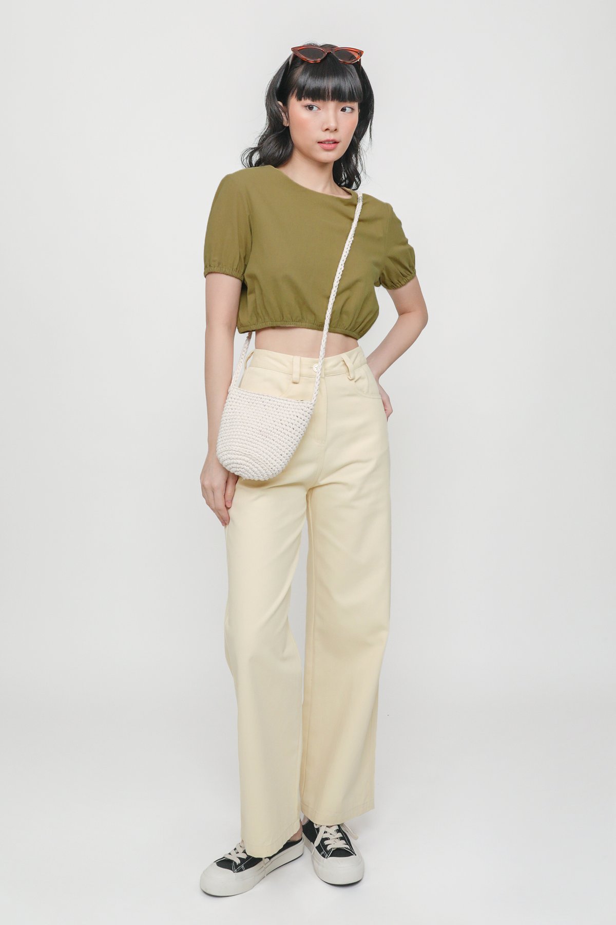 Liv Linen Puffy Sleeve Top (Burnt Olive)