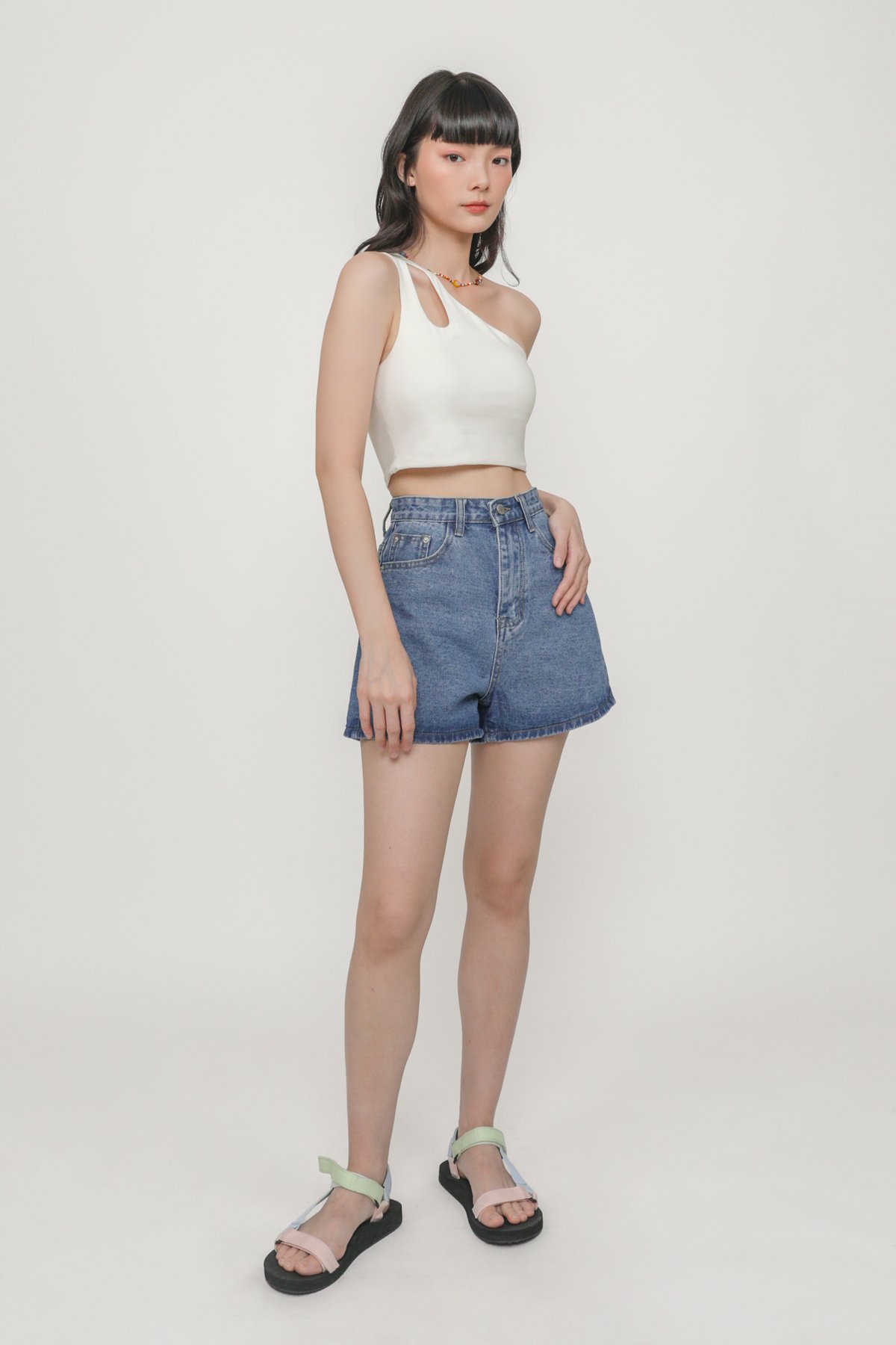 Jax Cut Out Toga Padded Top (White)