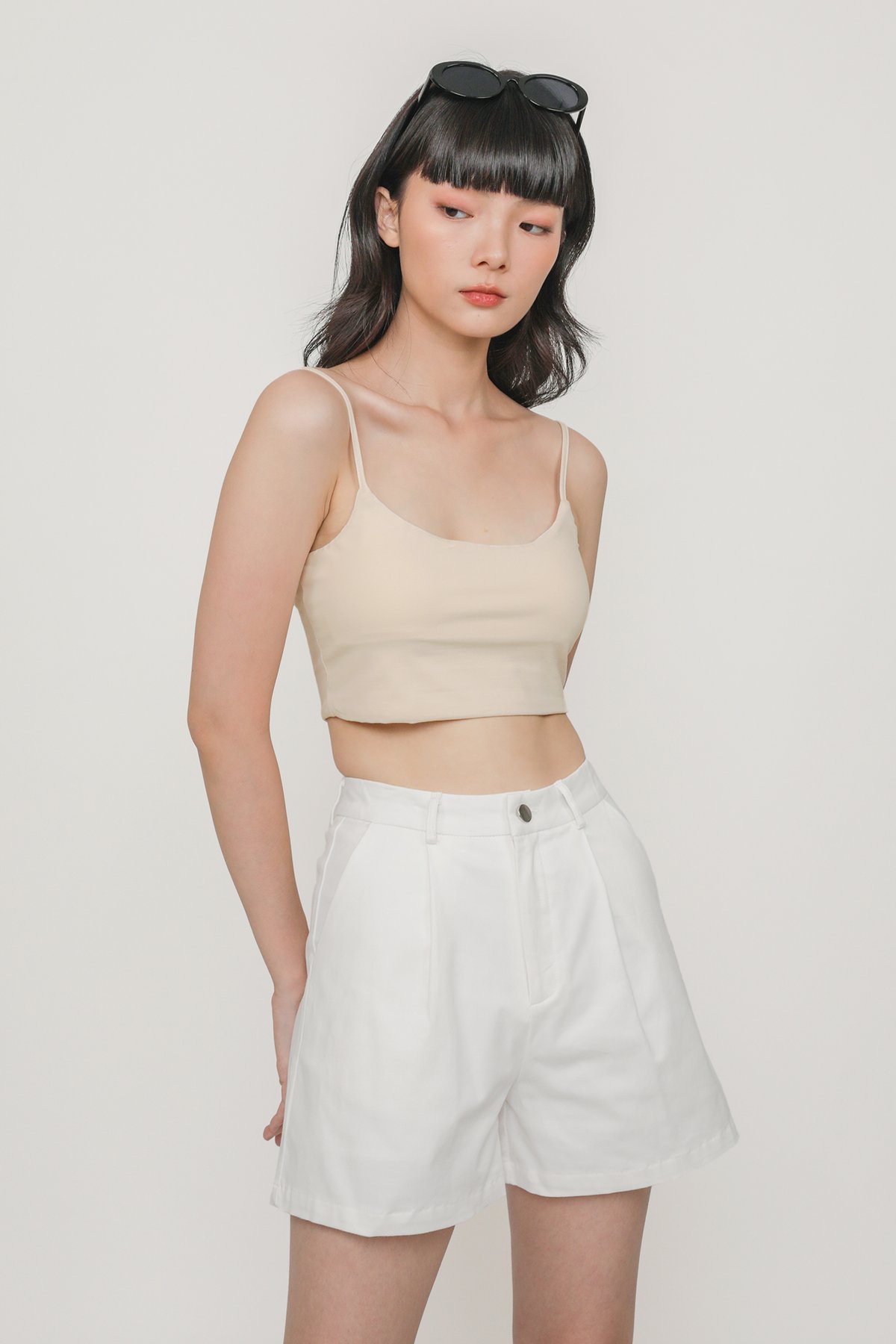 Alicia Halter Padded Top (Beige) | The Tinsel Rack